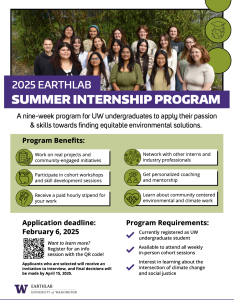 2025 Student Internship Program flyer